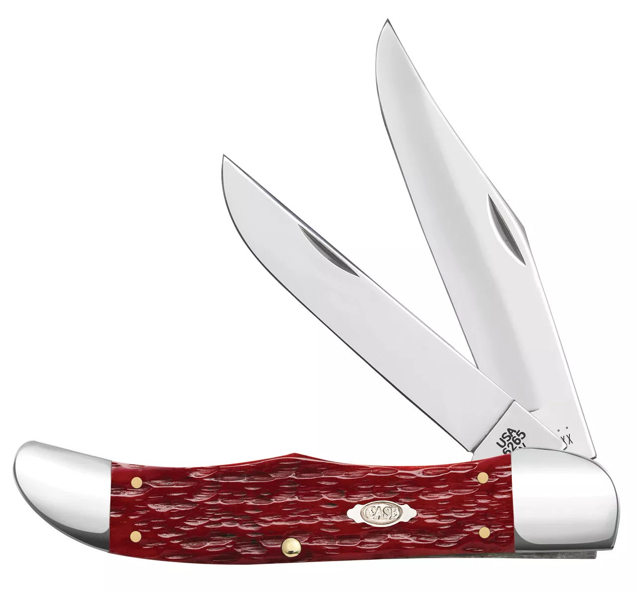 Case Knife Carbon Steel Folding Hunter with Dark Red Handles #31960