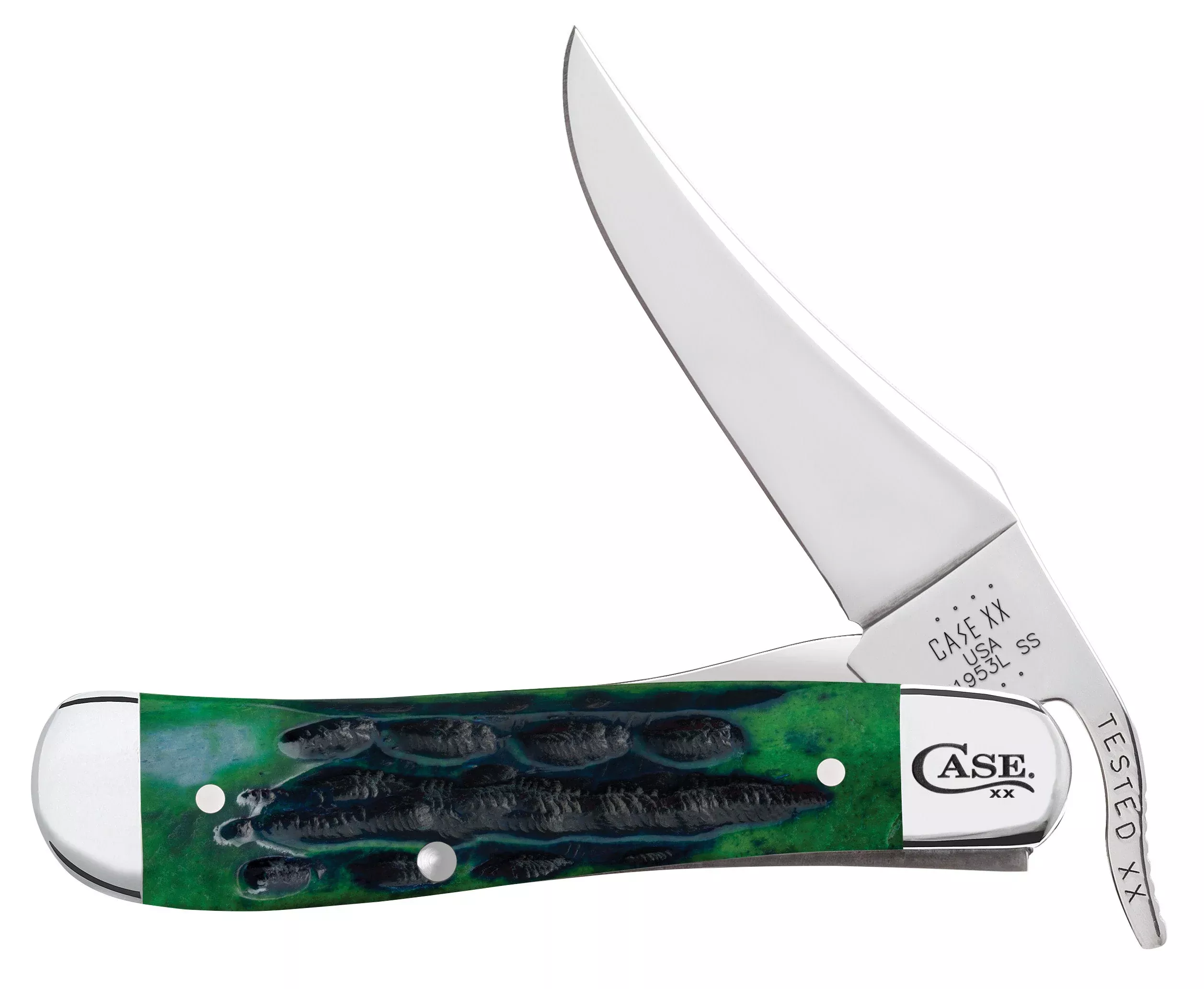 Case Knife Deep Canyon Jig Hunter Green Bone RussLock #75838