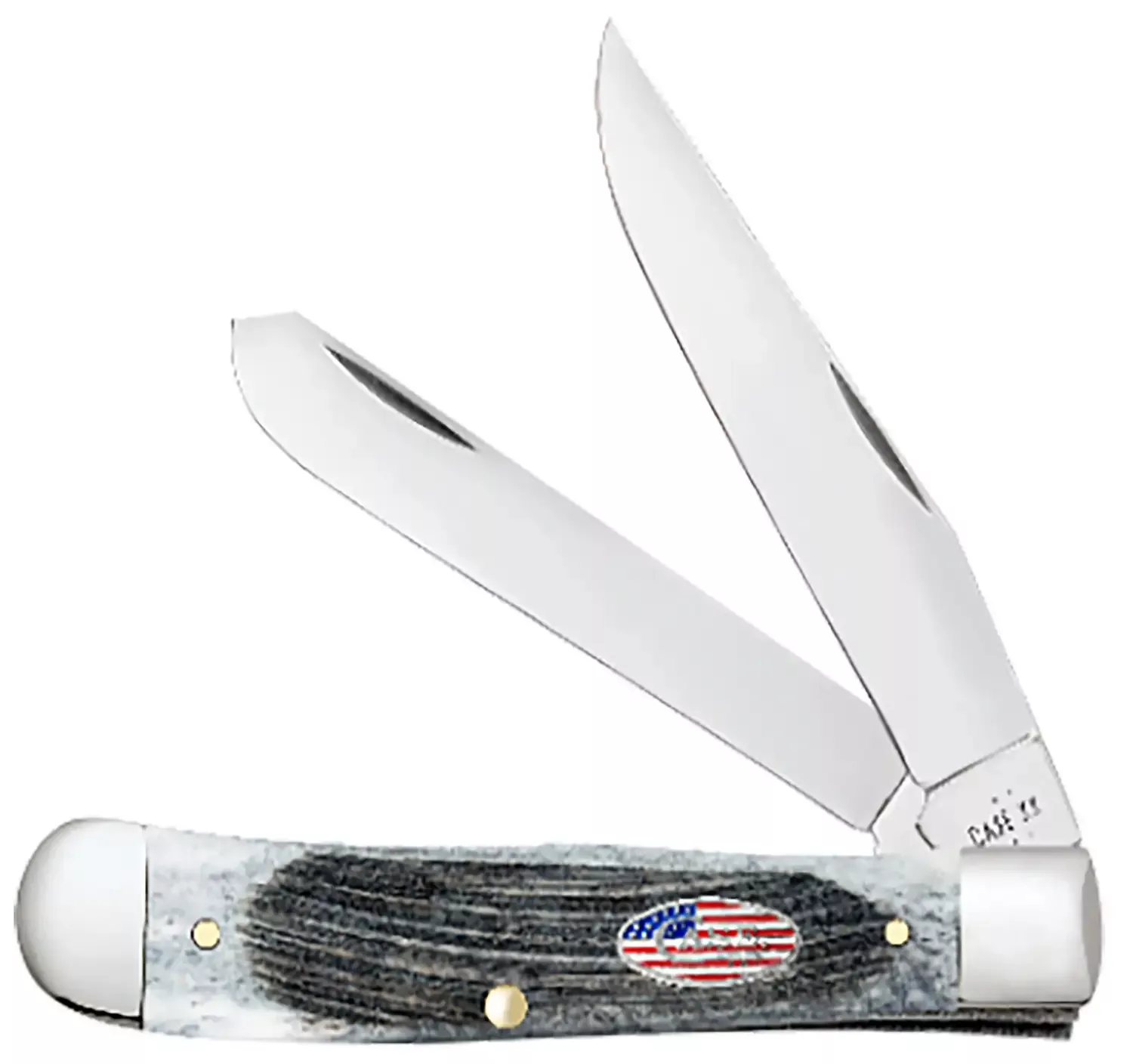 Case Knife Gray Sawcut Jigged Bone Trapper Folding Knife #53060