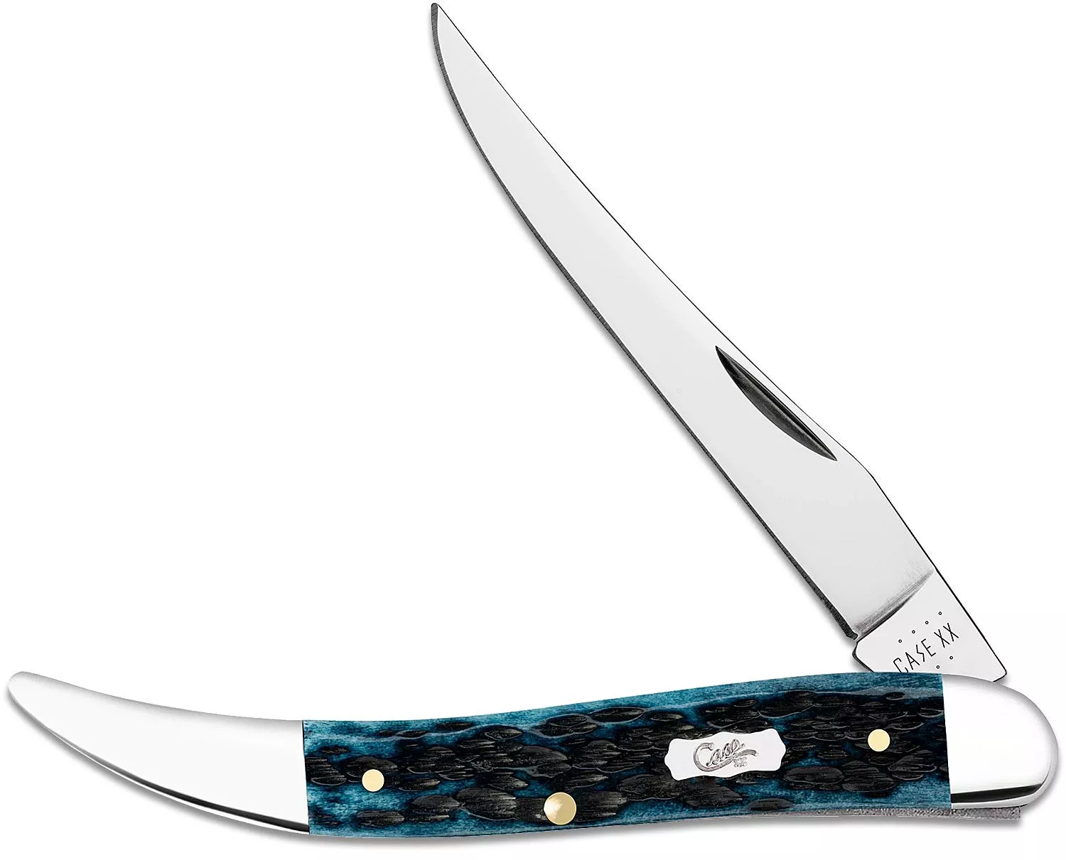 Case Knife Mediterranean Blue Bone MD TX Toothpick #51855