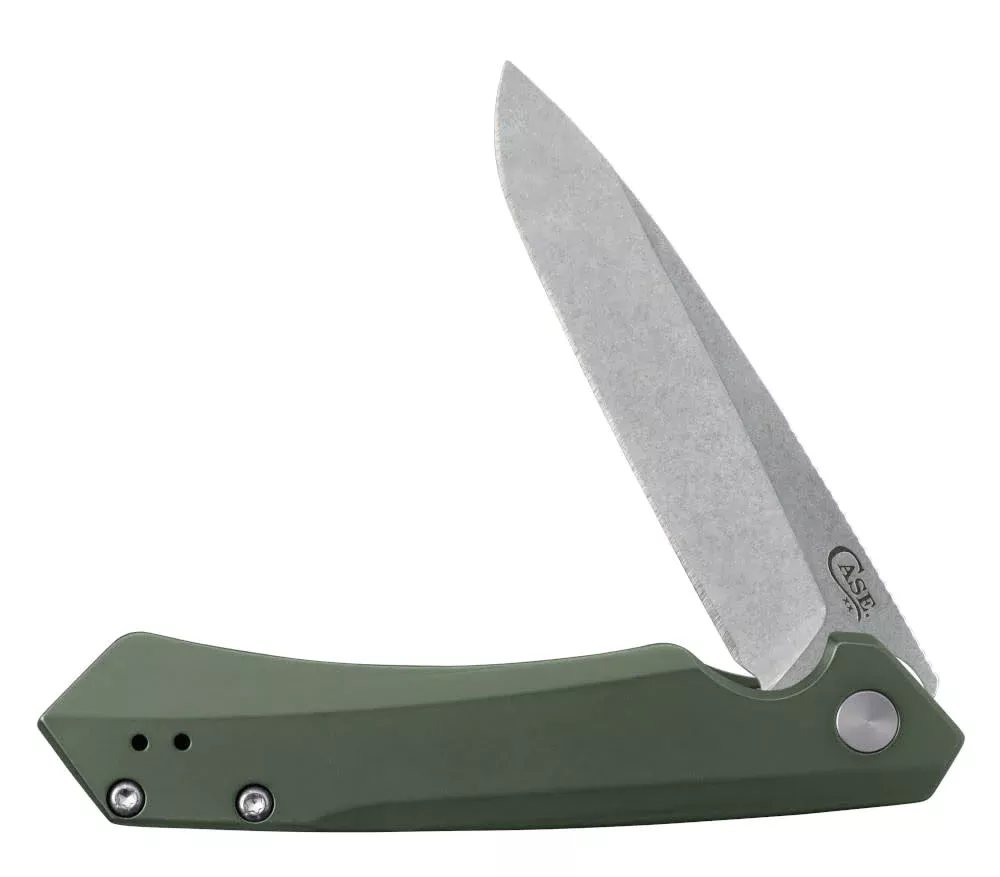 Case Knife OD Green Anodized Aluminum Kinzua With Spear Blade #64659
