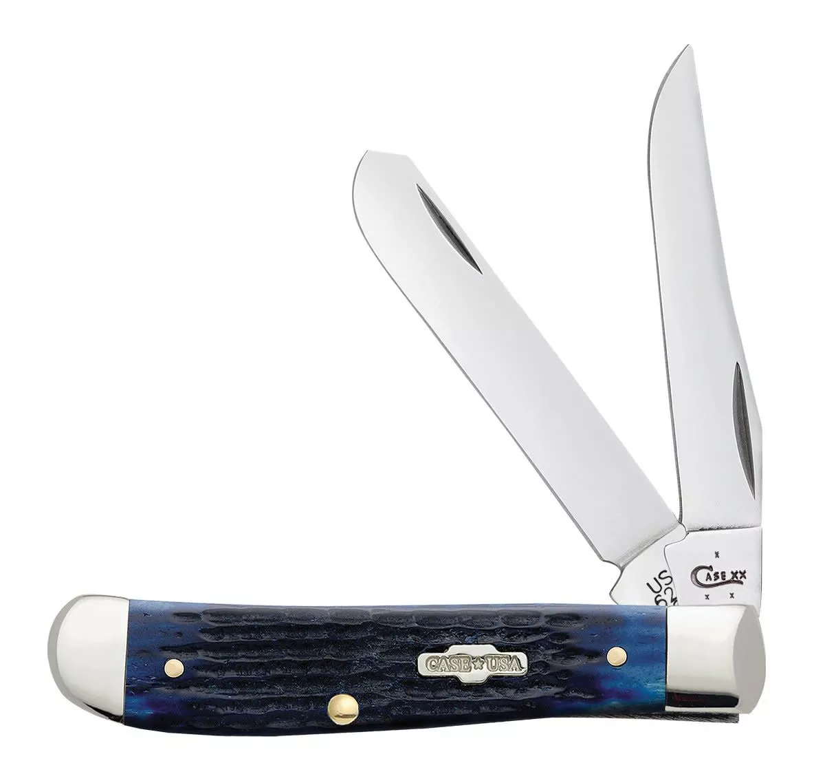 Case Knife Rogers Corn Cob Jig Blue Bone Mini Trapper #02838