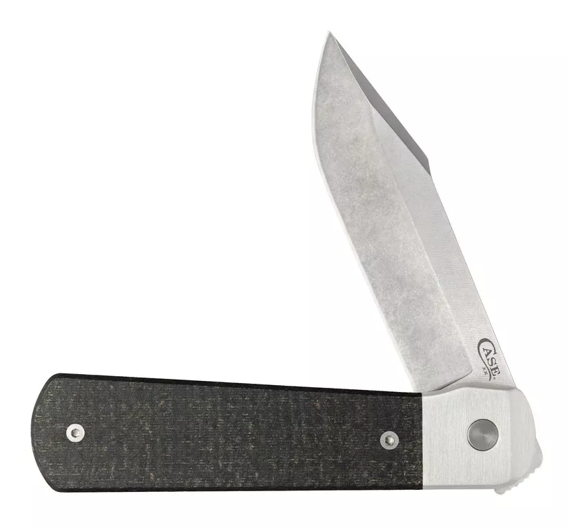 Case Knife Smooth Black Burlap Micarta Longhouse Knife #50910