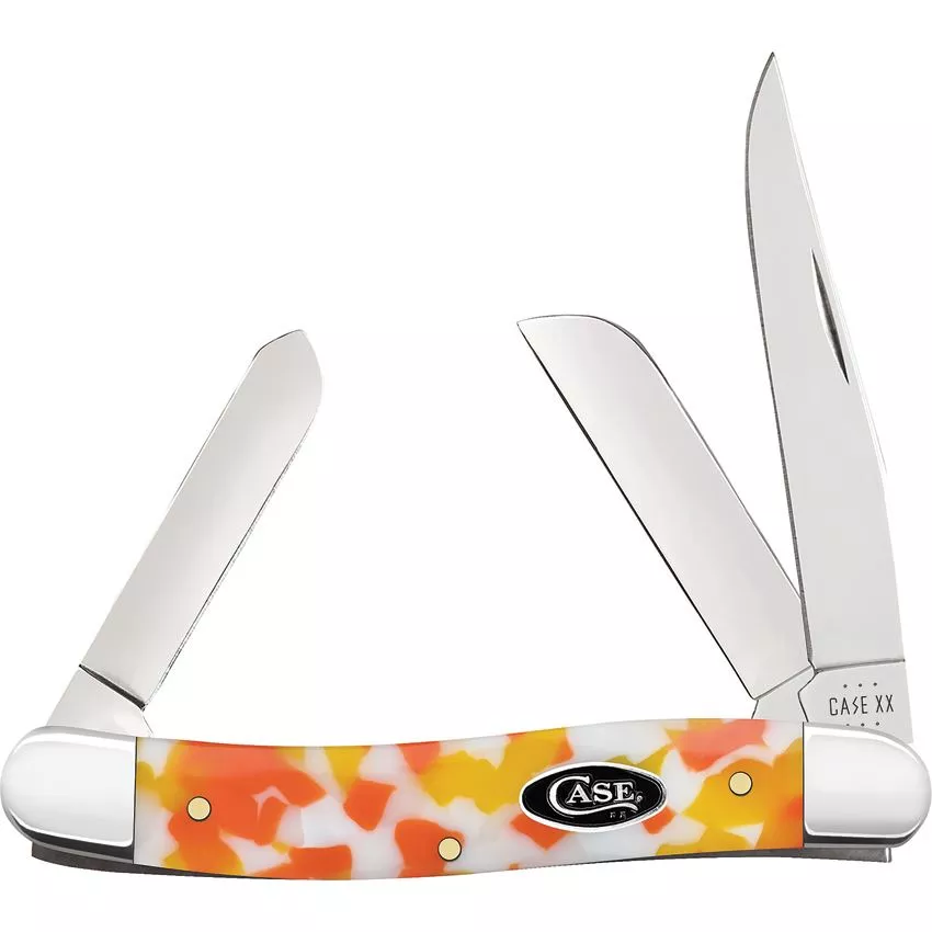 Case Knife Smooth Candy Corn Kirinite Medium Stockman Pocket Knife #CASE53753
