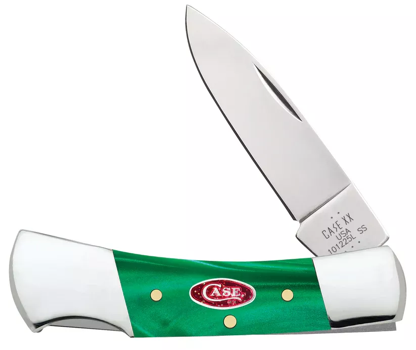 Case Knife Smooth Green Pearl Kirinite Lockback #24415