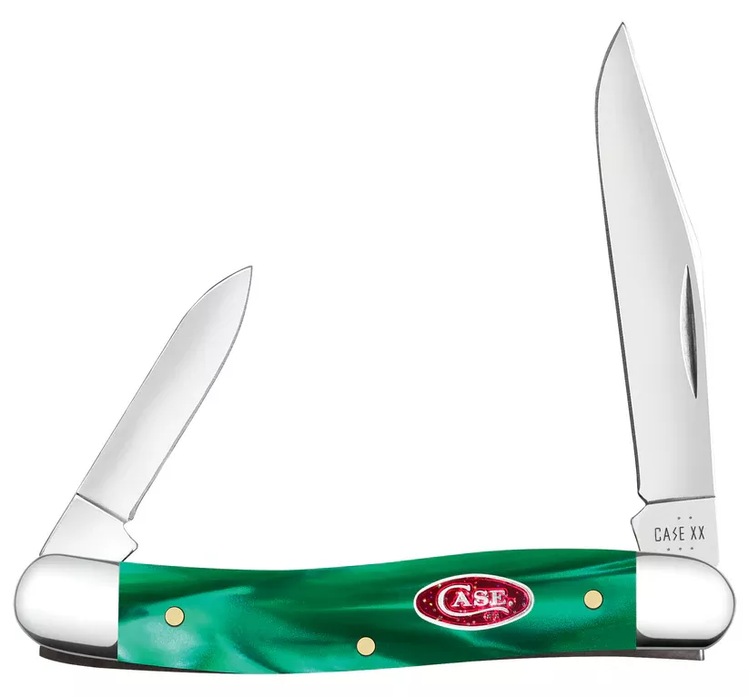 Case Knife Smooth Green Pearl Kirinite Medium Pen #24412