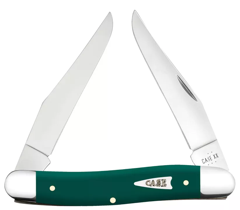 Case Knife Smooth Spruce Green Synthetic Muskrat Knife #64533