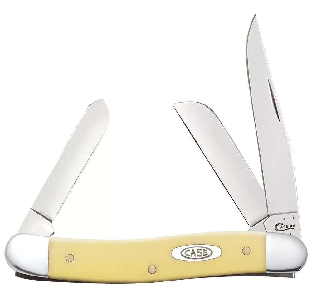 Case Knife Yellow Synthetic Medium Stockman #80035