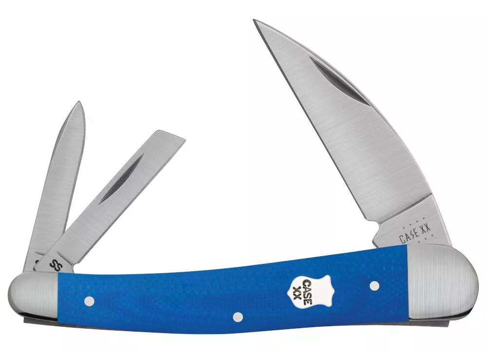 Case Smooth Blue G-10 Seahorse Whittler Knife #CK10882