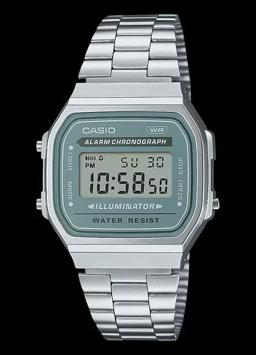 Casio Vintage A168WA-3AYES Silver Green