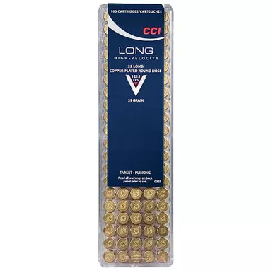 CCI 22 Long 0029 29GR Copper Plated Lead Rounds Nose 100 Rounds