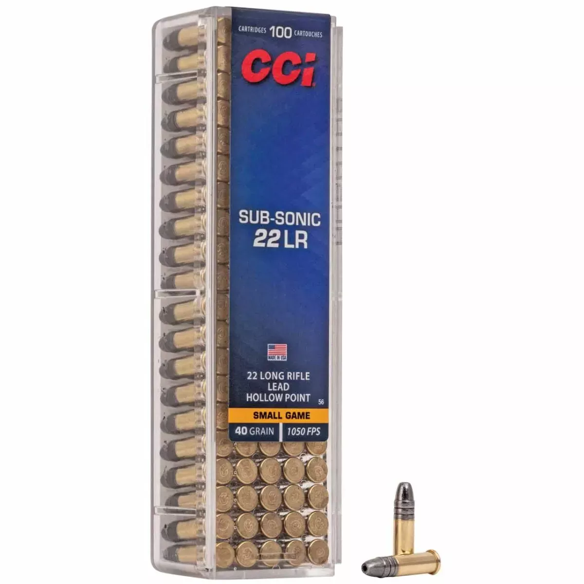CCI Subsonic 22 LR 40 Gr. Lead Hollow Point 100/Box
