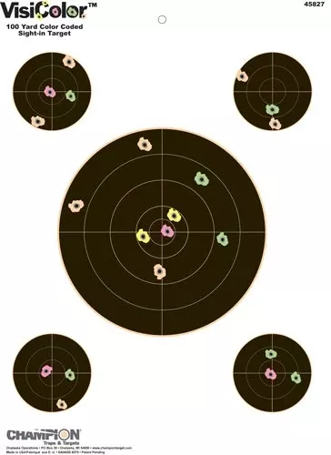 Champion Visicolor Target – Bullseye W/4 Xtra Bulls 10-pk