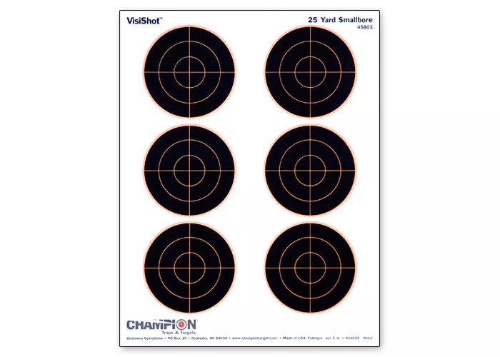 Champion VisiShot Paper Targets, 3" Bulls, 8.5x11- 10pk