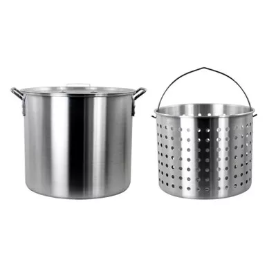 Chard ASP42 - 15" 42 qt. Aluminium Induction Pot with Strainer Basket