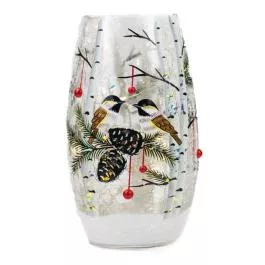 A Cheerful Giver Chickadee Birch LED Vase