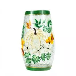 A Cheerful Giver Green Leaf Pumpkin LED Vase