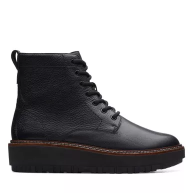 CLARKS Women's Orianna W Lace Leather Boots