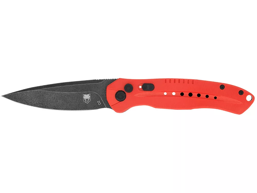 CobraTec 3.5" Folding Plain D2 Blade Red Textured G10 Handle