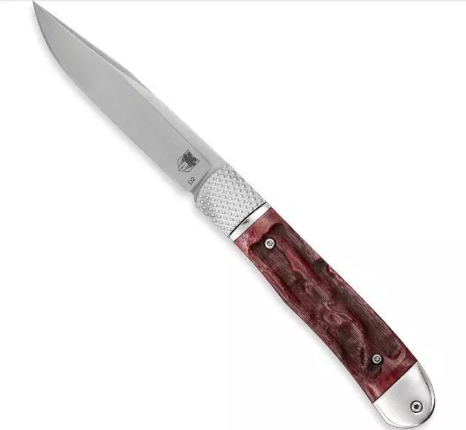 CobraTec Trapper Hidden Release Flip Open Drop Point Knife – Red #CTTHRRED