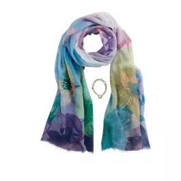 COCO + CARMEN Springtime Scarf + Bracelet - Purple Flowers