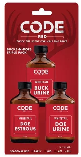 Code Red Deer Lure Bucks-n- - Does Triple Pack 2fl Oz/ea