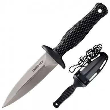 Cold Steel 10BCTM Counter TAC II Boot Knife 3.38" AUS8A Spear Point Plain Edge Blade, Black Kray-Ex™ Handle