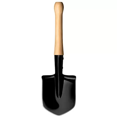 Cold Steel Spetsnaz Shovel, Special Forces, Tool, Black, Shovel, Medium Carbon Steel, Natural Wood Handle CS-92SF