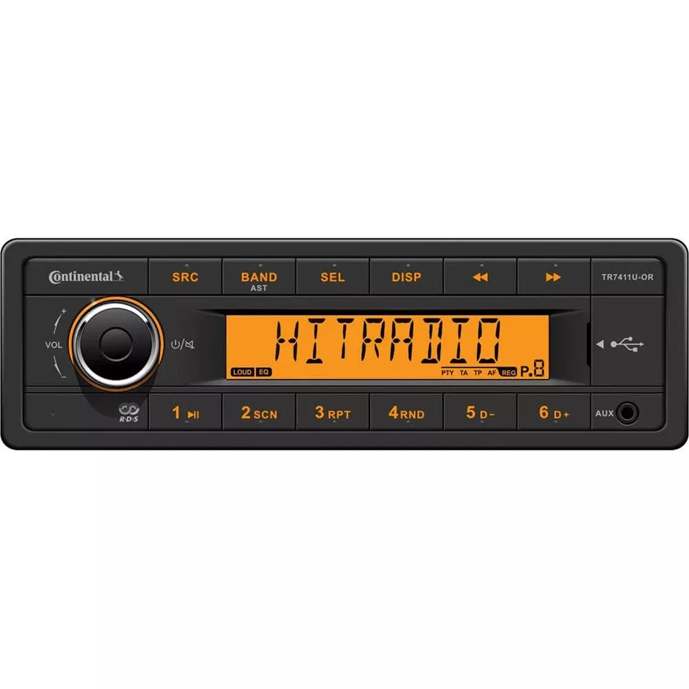 Continental Stereo w/AM/FM/USB – Harness Included – 12V