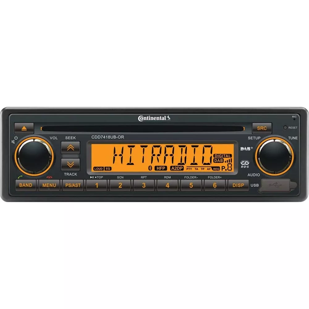 Continental Stereo w/CD/AM/FM/BT/USB/DAB+/DMB- Harness Included – 12V