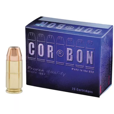 Cor-Bon 9mm Luger+P 90GR JHP 1500fps Brass 20 Rounds