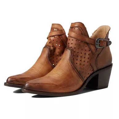 CORRAL Women's Brown Cut Out & Strap Western Booties (Q0221-M-05)
