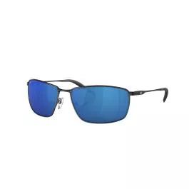 Costa Men's Turret - Matte Black + Matte Black/Black - Blue Mirror - 580P - Polarized Polycarbonate
