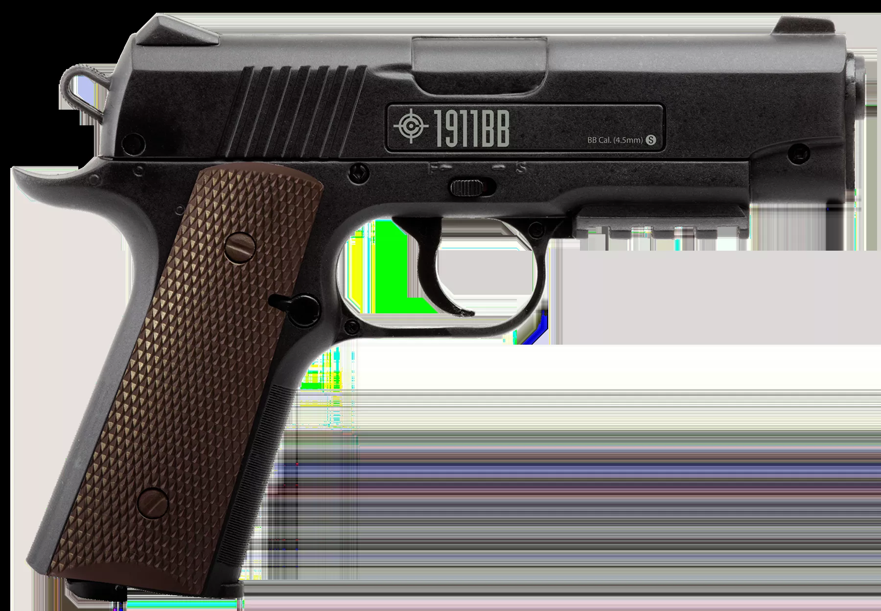 Crosman 40001 1911 Air Pistol CO2 177 BB 20rd Black Frame Checkered Black Polymer Grip