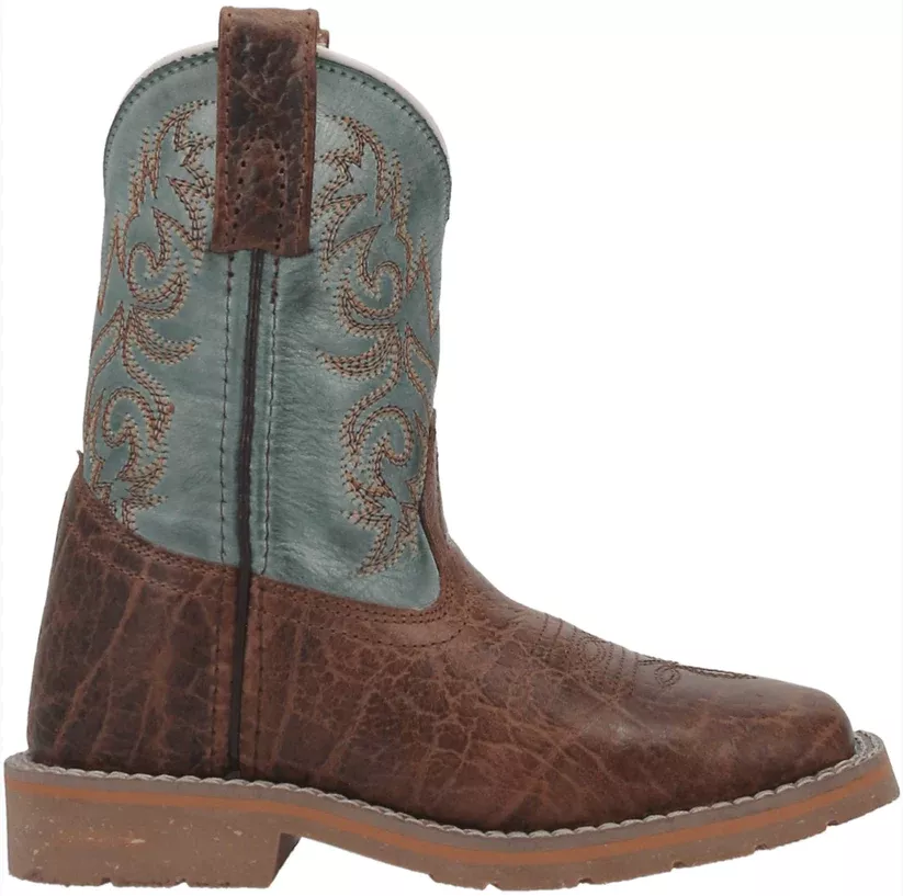 Dan Post Youth Lil’ Bisbee Brown And Blue Western Boots – Size 6 #DPC3918