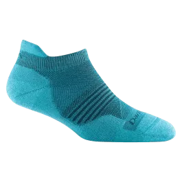 Darn Tough Women's Element No Show Tab Lightweight Running Socks - Cyan - M
