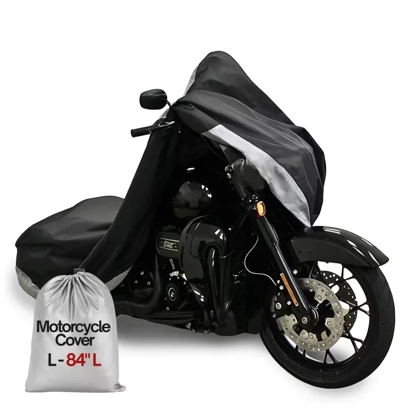 Deluxe All Season Light Weight Motorcycle Cover (L) Black
