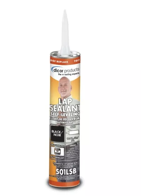 Dicor Self-Leveling Lap Sealant – 10.3 oz. Tube, Black• 501LSB-1