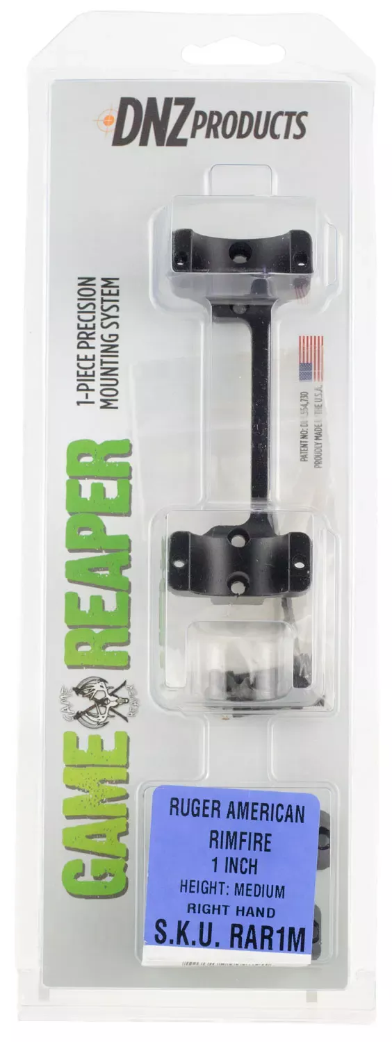 DNZ Game Reaper-Ruger Scope Mount/Ring Combo Black Matte 1"