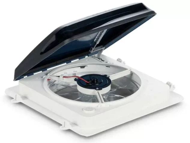 Dometic 1450 12-Volt Roof Vent, White w/ Smoke Dome• 9600008500