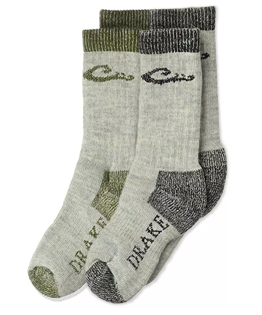 Drake Boy’s Merino Wool Heavyweight Crew Boot Socks 2 Pack