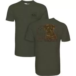 Drake Waterfowl Youth Chocolate Lab T-Shirt - Olive - S