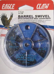 Eagle Claw Barrel Swivel W/ Interlock Snap Assortment #01182-003