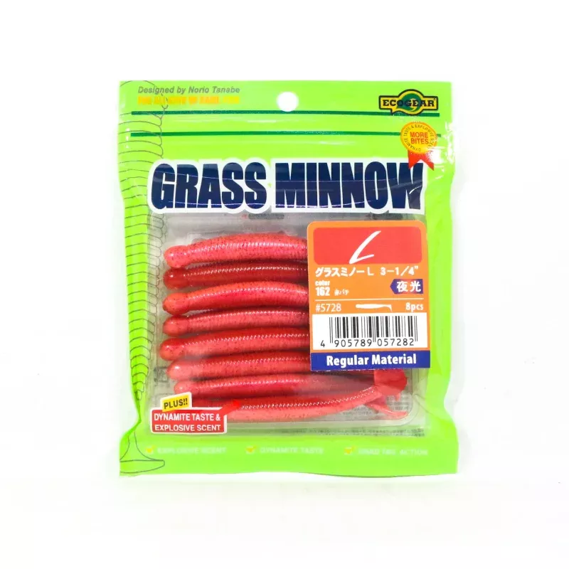 Ecogear Soft Lure Grass Minnow L 3-1/4 Inch 8 piece per pack 162 (7282)