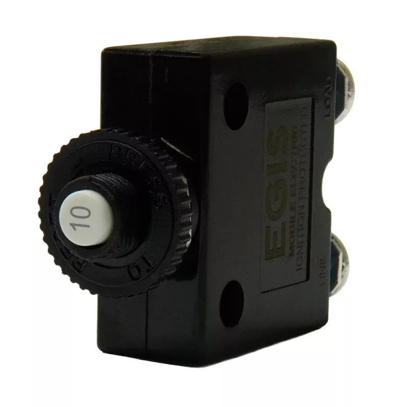 Egis 10A Push Button Panel Mount Circuit Breaker – Screw Terminals