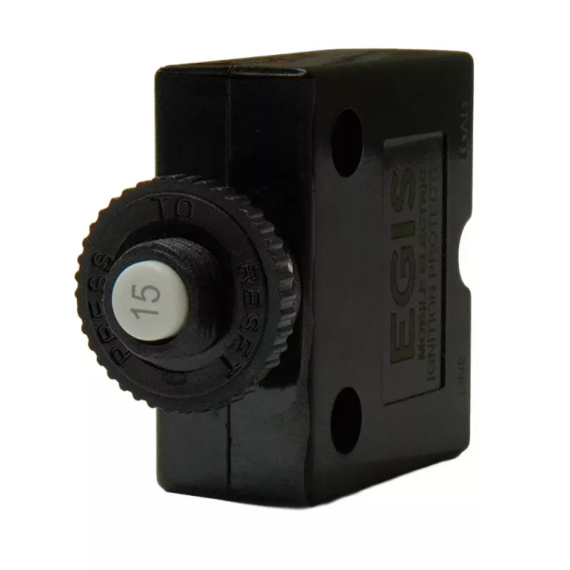 Egis 20A Push Button Panel Mount Circuit Breaker – Spade Terminal