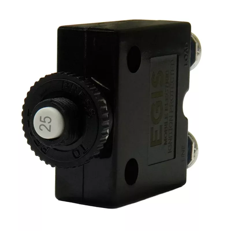 Egis 25A Push Button Panel Mount Circuit Breaker – Screw Terminals