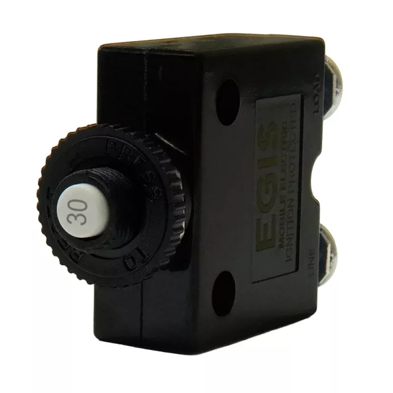 Egis 30A Push Button Panel Mount Circuit Breaker – Screw Terminals