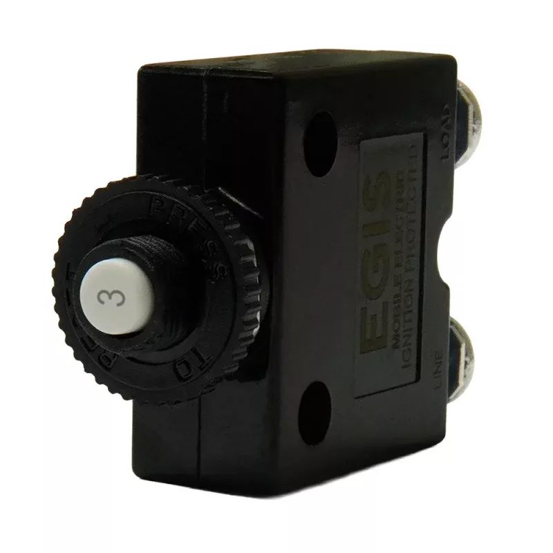 Egis 3A Push Button Panel Mount Circuit Breaker – Screw Terminals