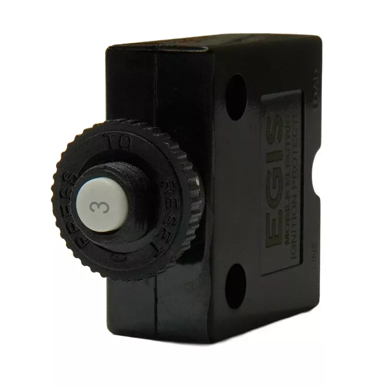 Egis 3A Push Button Panel Mount Circuit Breaker – Spade Terminal